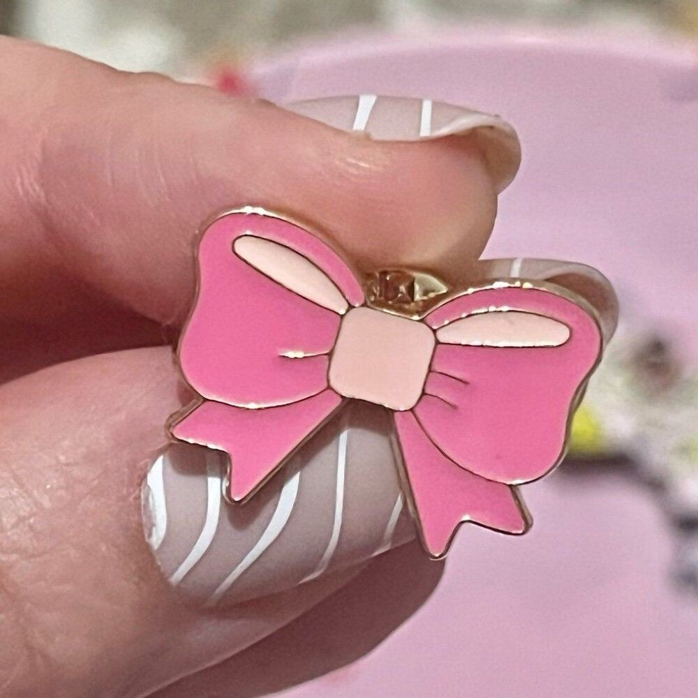 Pink Bow Enamel Pin